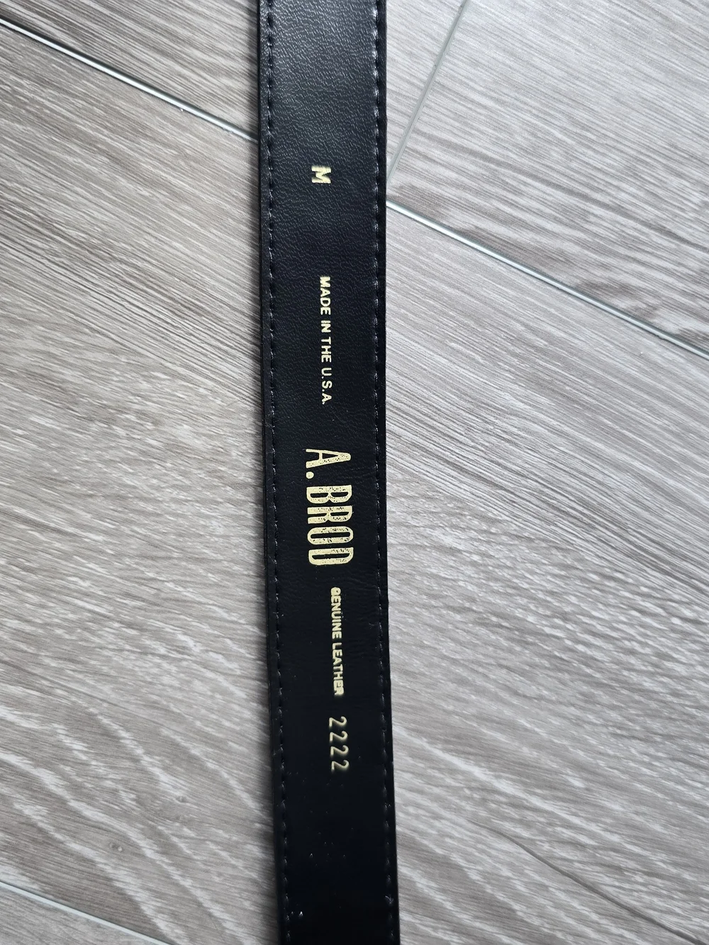 Vintage 90s Black Croc Embossed Leather Belt Chunky Gold Western Buckle USA M
